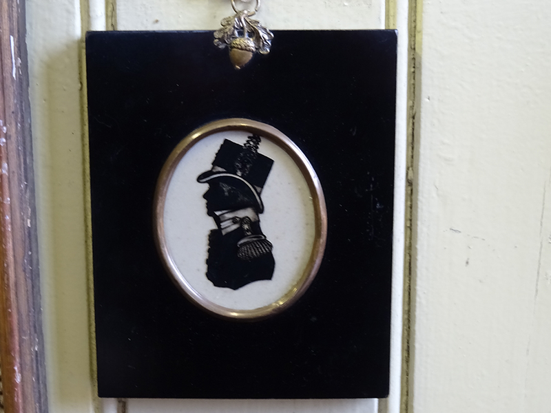 19th Century Reverse Glass Silhouette of an Admiral